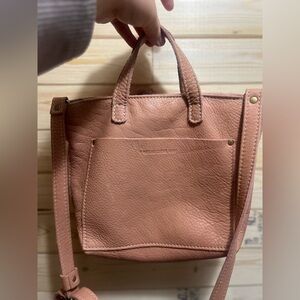 Portland leather Quartz color zipper mini crossbody.